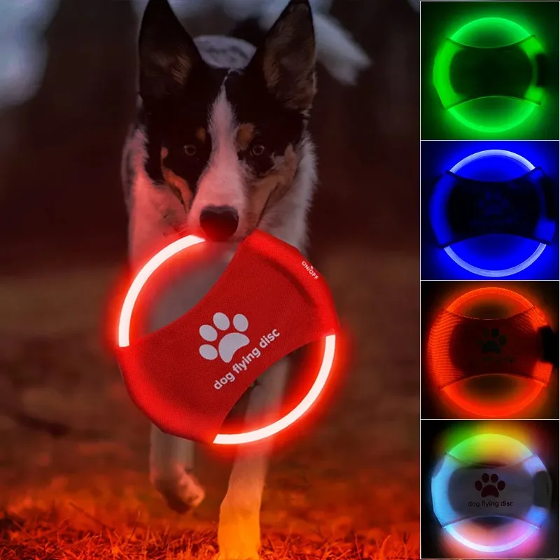 Discos LED voladores para perros en colores variados