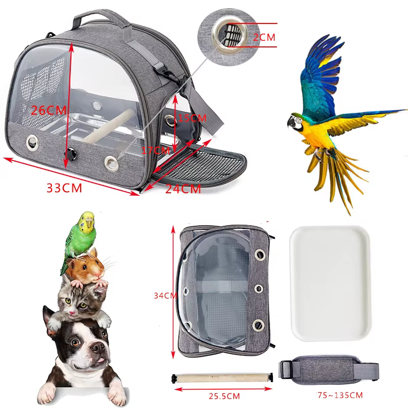 Bolsa de transporte para aves pequeñas: jaula de viaje de tela - imagen 2