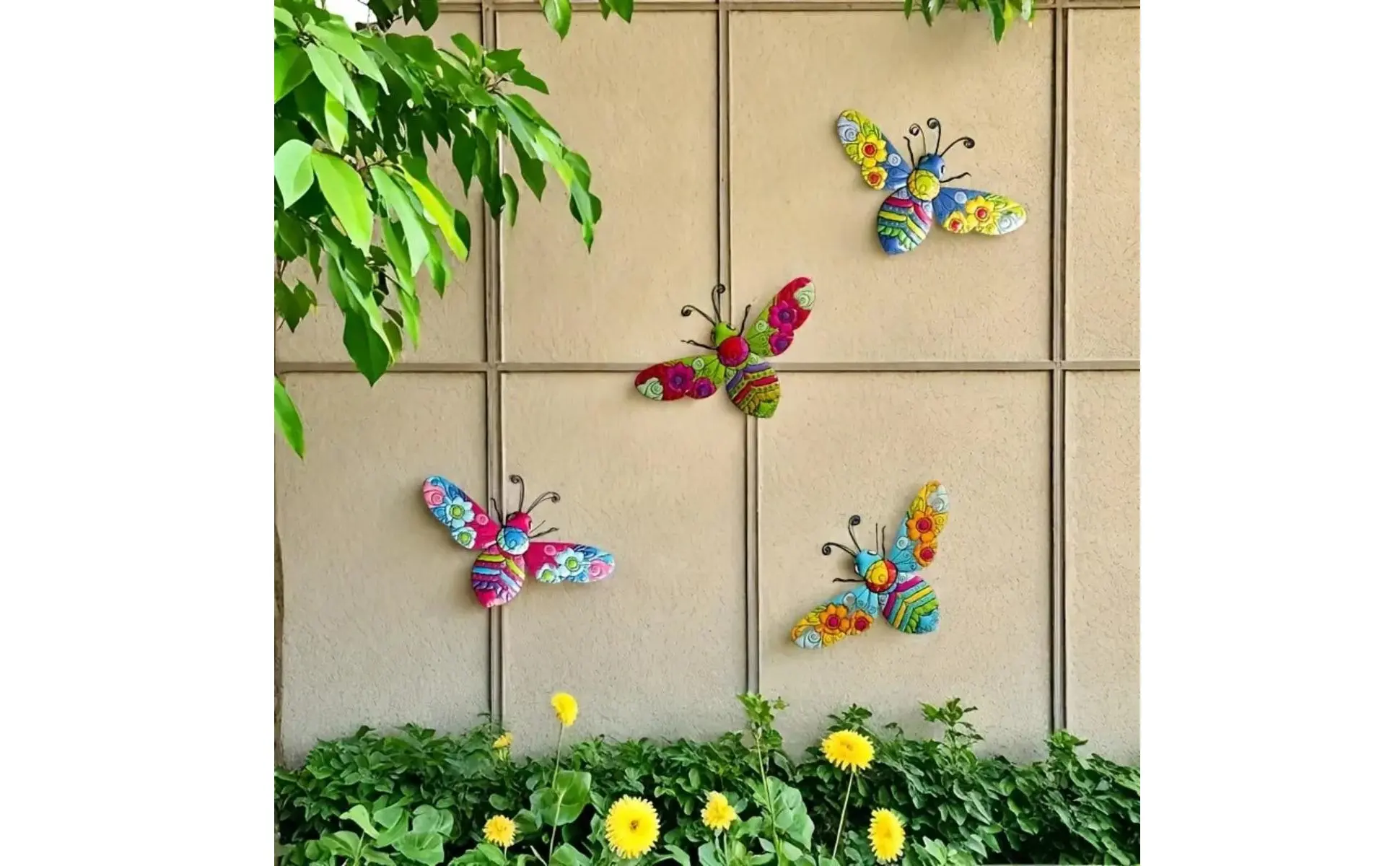 Conjunto de abejas de hierro decorativas