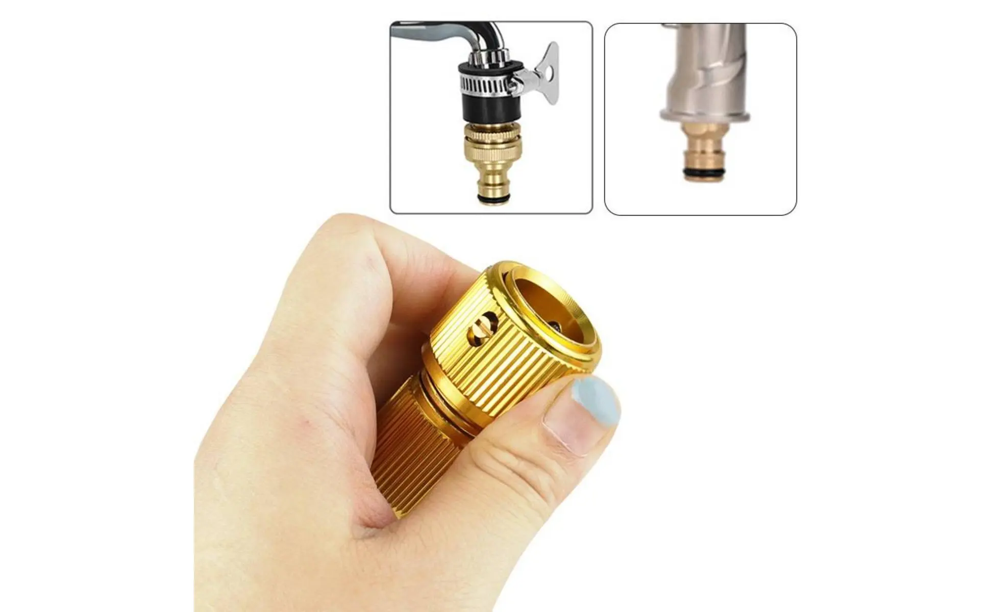 Adaptador versátil para riego y limpieza de exteriores