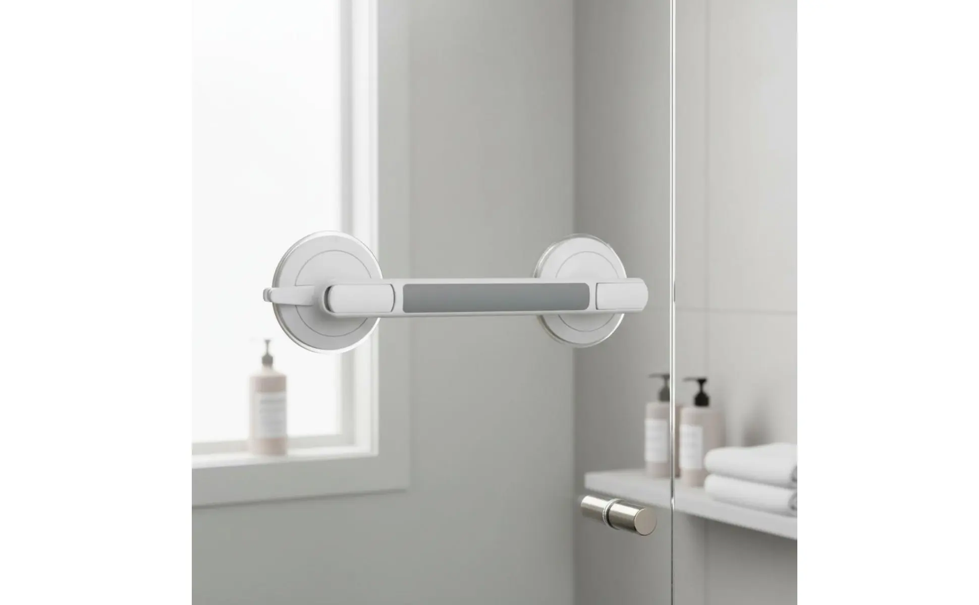 Fijación con ventosa en soporte para baño