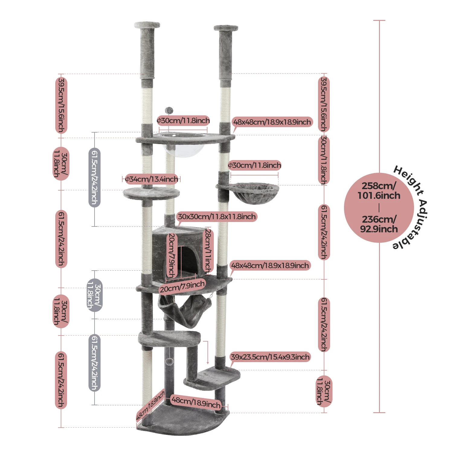 Torre para gatos con diseño estable
