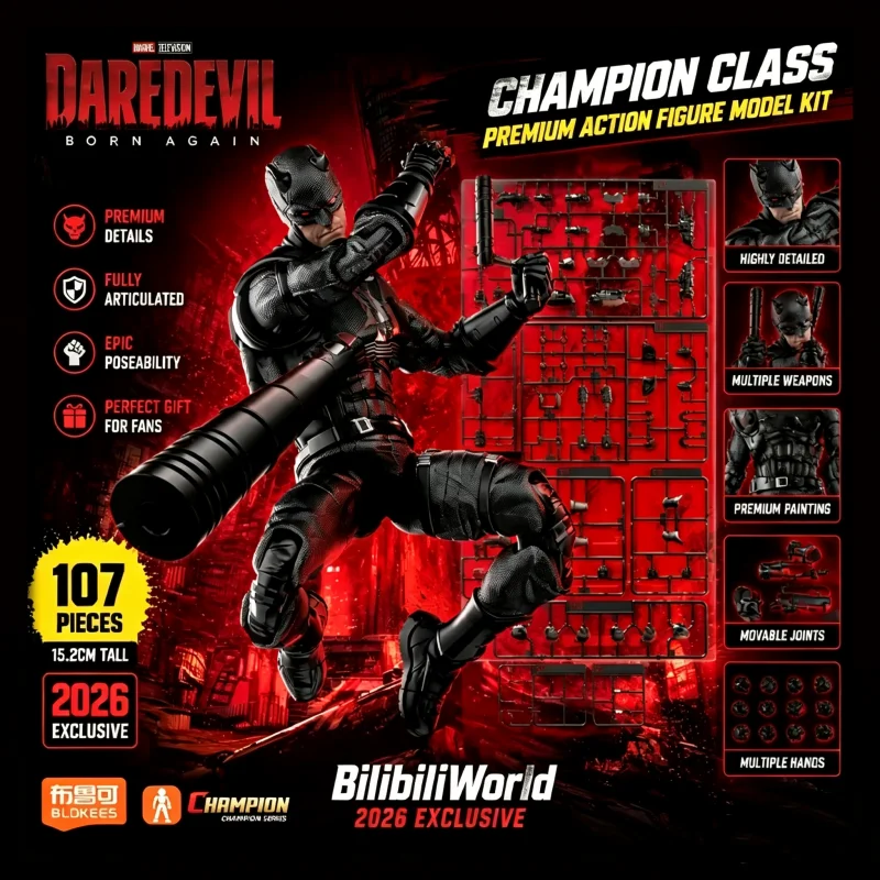 Figura coleccionable Daredevil Marvel Blokees Premium para estante - imagen 5