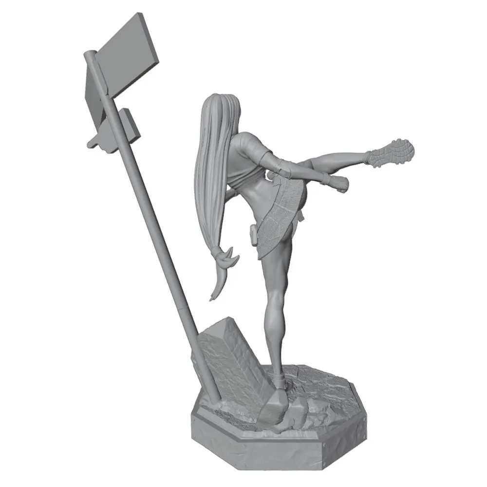 Figura Resina 1/24 Girl DIY Sin Pintar – Miniatura GK 75mm Impresa 3D Gris - imagen 5