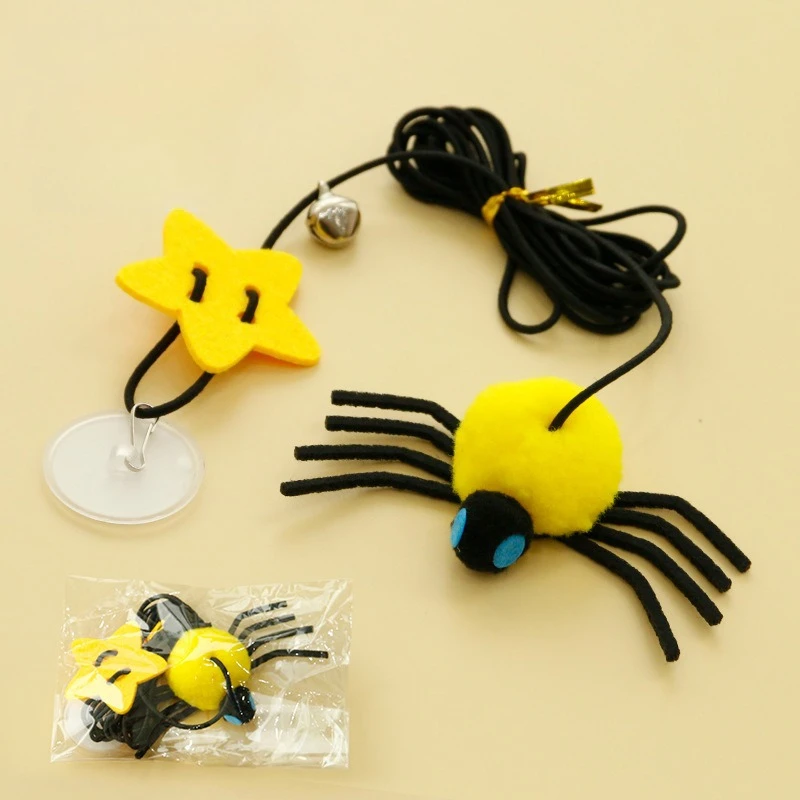 Araña de peluche colorida para gatos