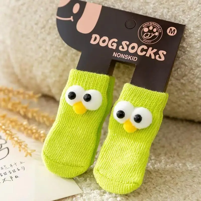 Calcetines antideslizantes de punto con ojos 3D para gatos y perros - imagen 4