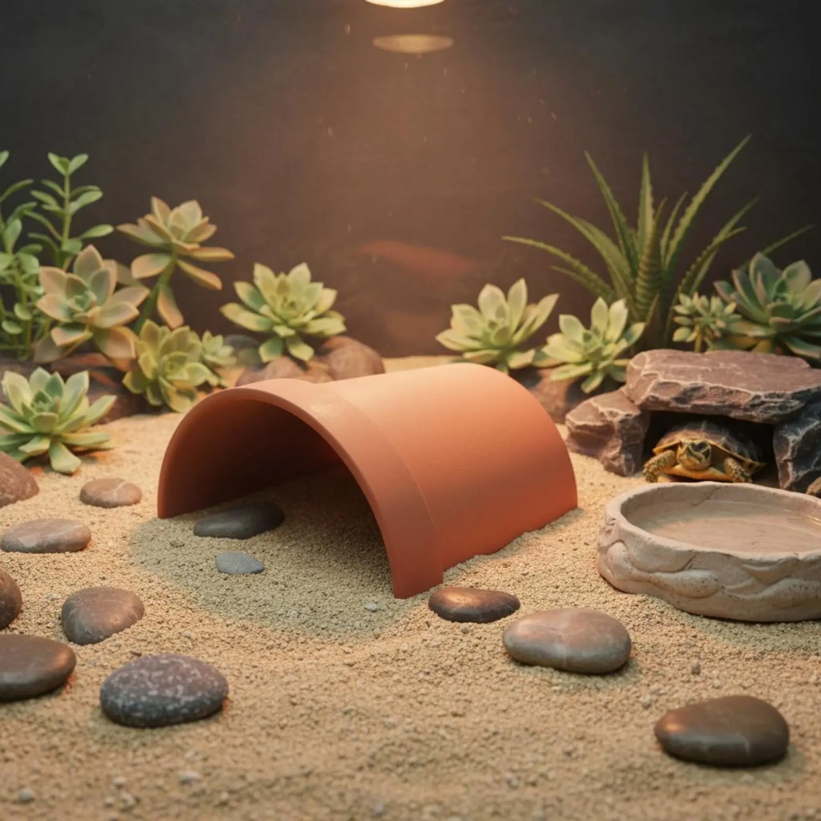 Escondite para tortugas y anfibios con cueva para tomar el sol - imagen 2