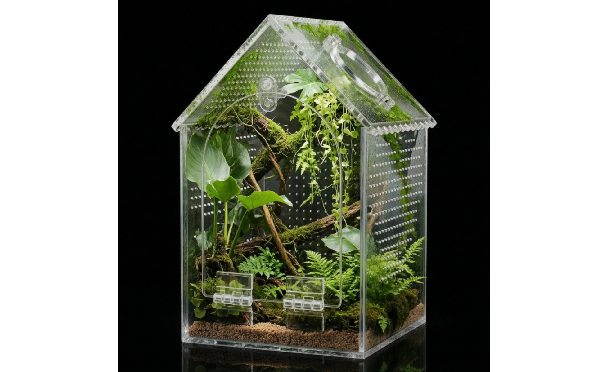 Detalle de la escotilla de alimentación y ventilación