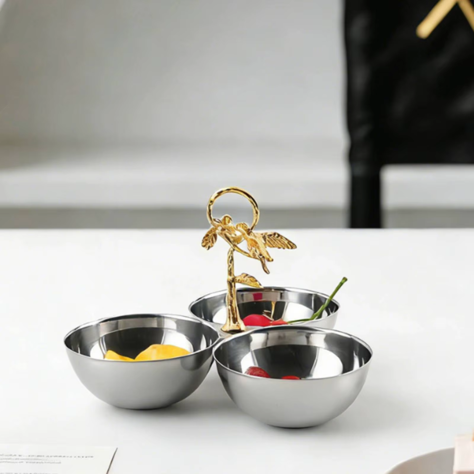 Frutero de Acero Inoxidable para Cocina – Centro de Mesa Plateado - imagen 2