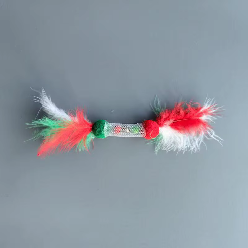 Juguete interactivo para gatos con pelota y plumas de colores - imagen 4