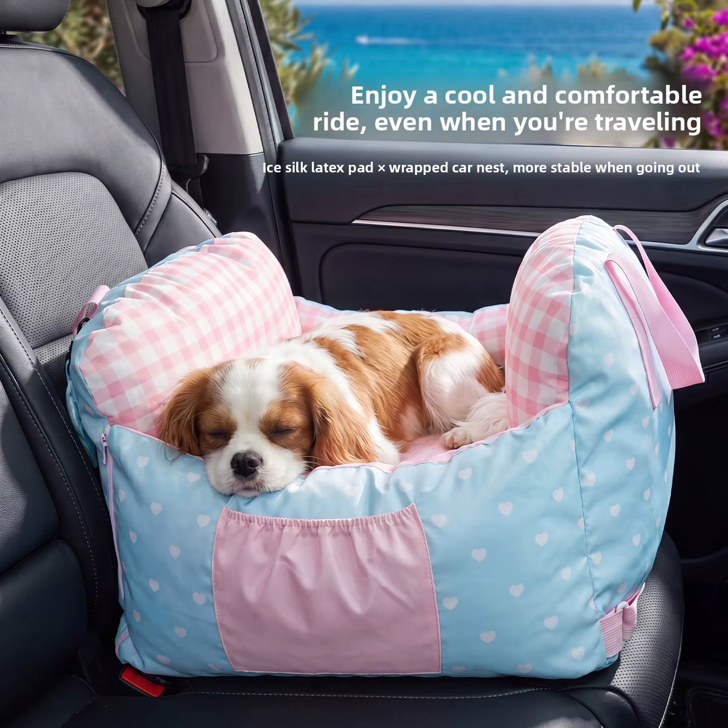 Colchoneta cama para coche desmontable y lavable de gatos y perros - imagen 4