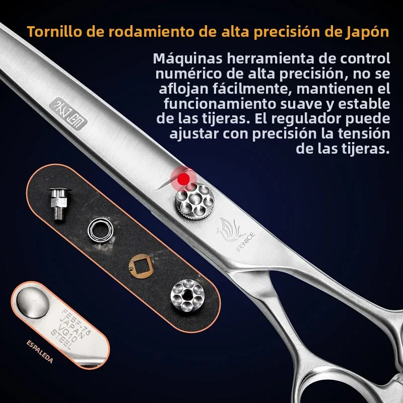 Tijeras de Peluquería Canina Fenice – Corte Profesional Acero JP VG10 - imagen 3