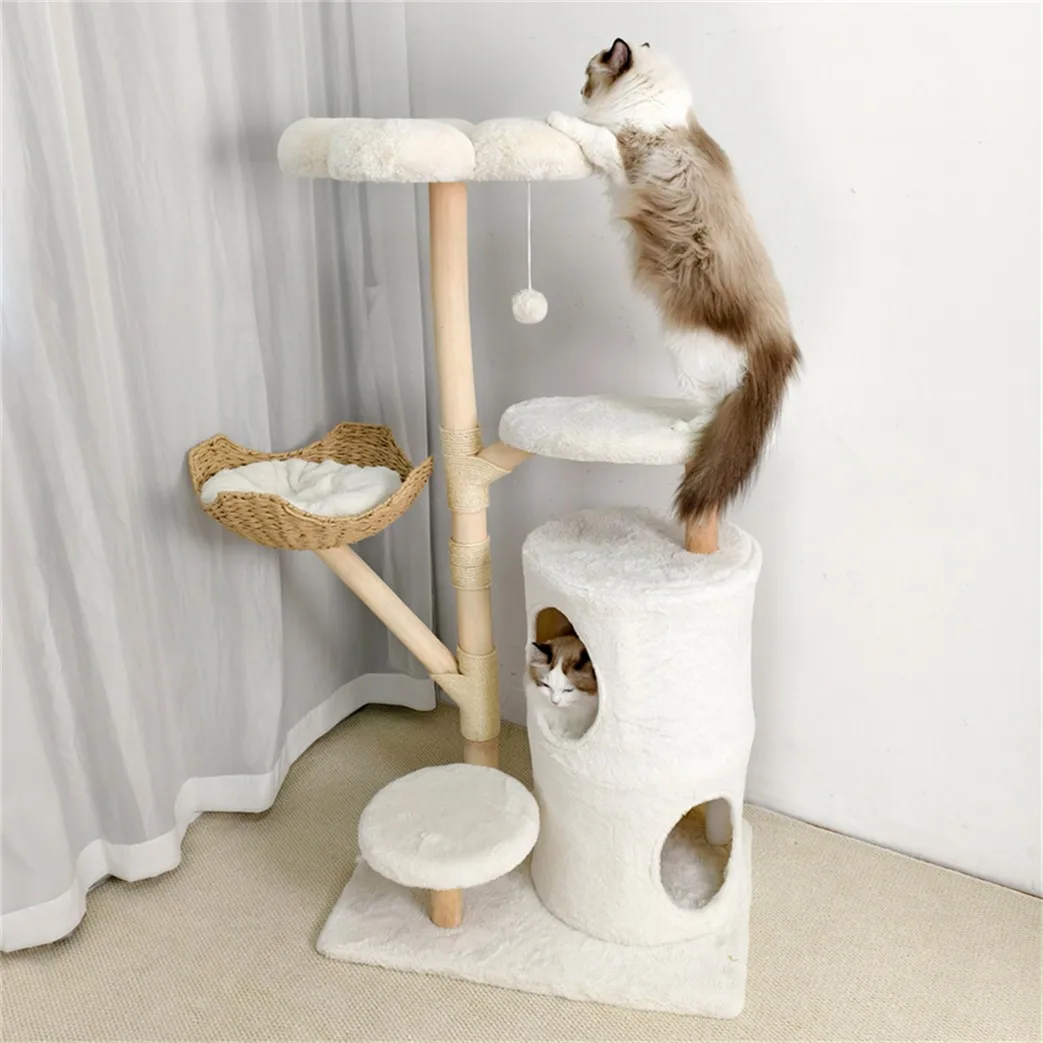 Árbol rascador grande para gatos con casa y poste de rascado - imagen 4
