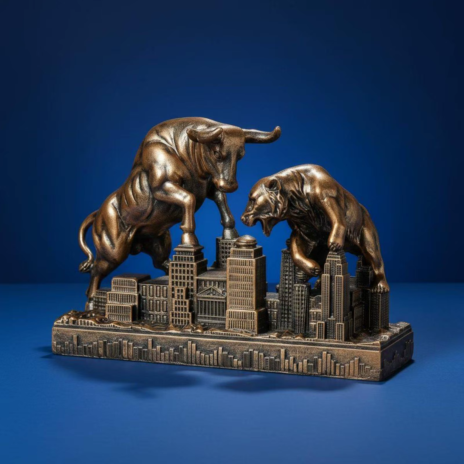 Estatua de Toro Motivacional Decorativa – Escultura de Resina Moderna