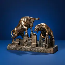 Estatua de Toro Motivacional Decorativa – Escultura de Resina Moderna