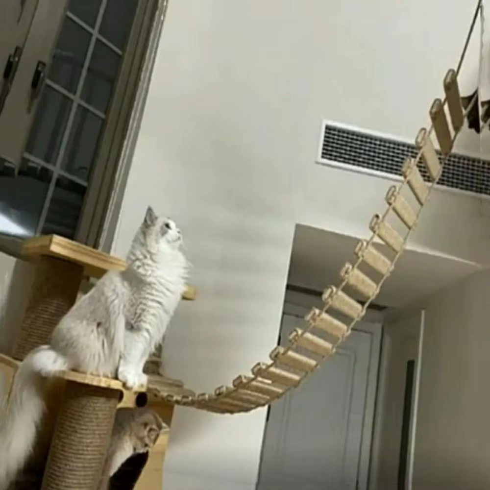 Diseño flexible de la escalera con cuerda de cáñamo