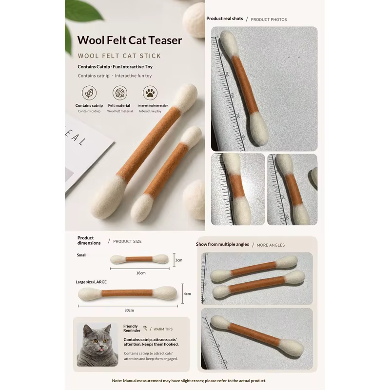 Varita interactive de fieltro para gatos con hierba gatera - imagen 4