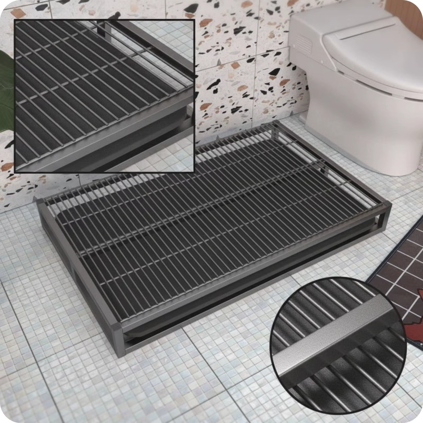 Bacinilla para Perros con Rejilla Abierta – Bandeja Sanitaria con Drenaje - imagen 5