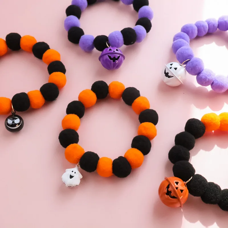 Collar de Halloween para mascotas con diseño de calabaza fantasma