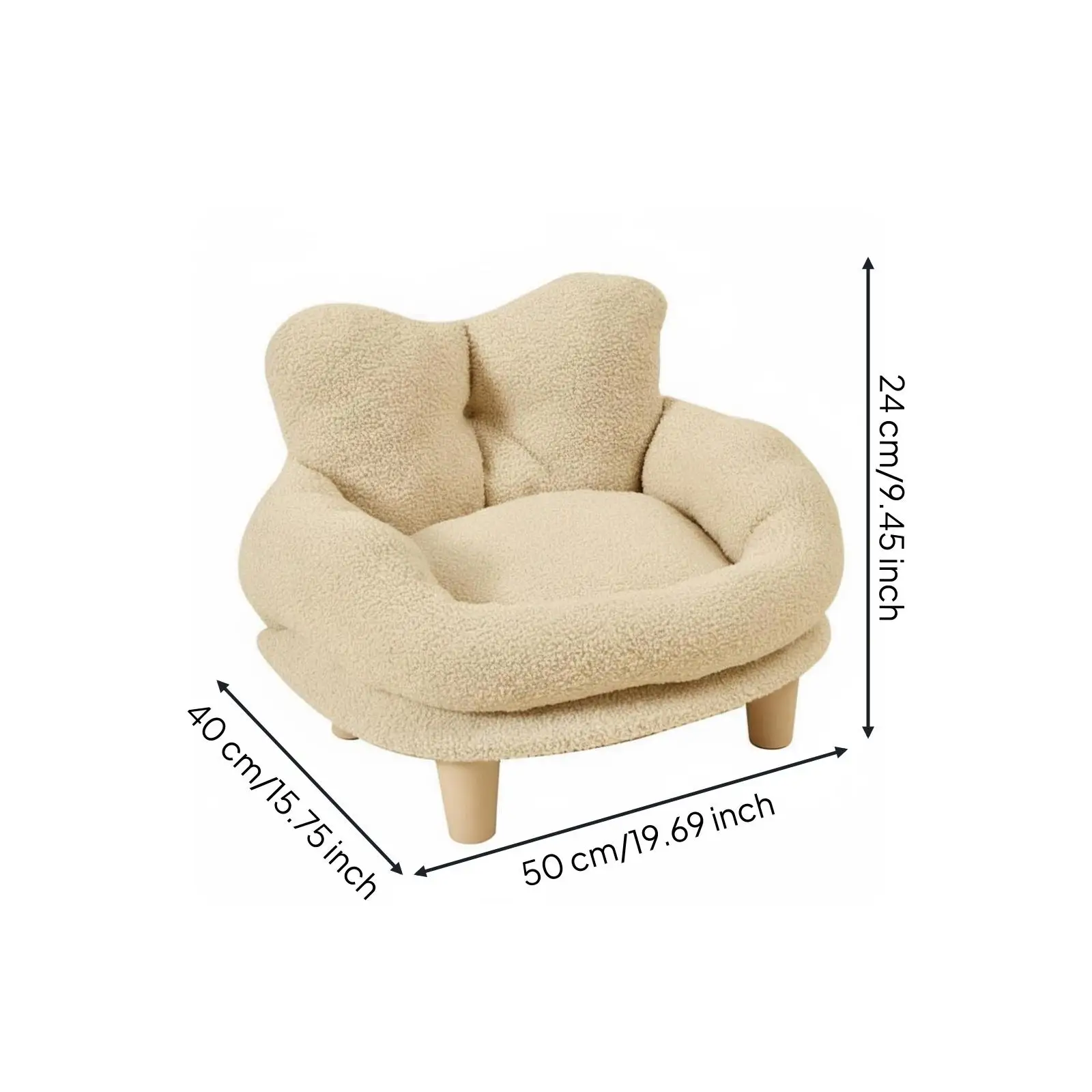 Cama Corazón en Felpa Teddy para Perros y Gatos – Lavable y Desmontable