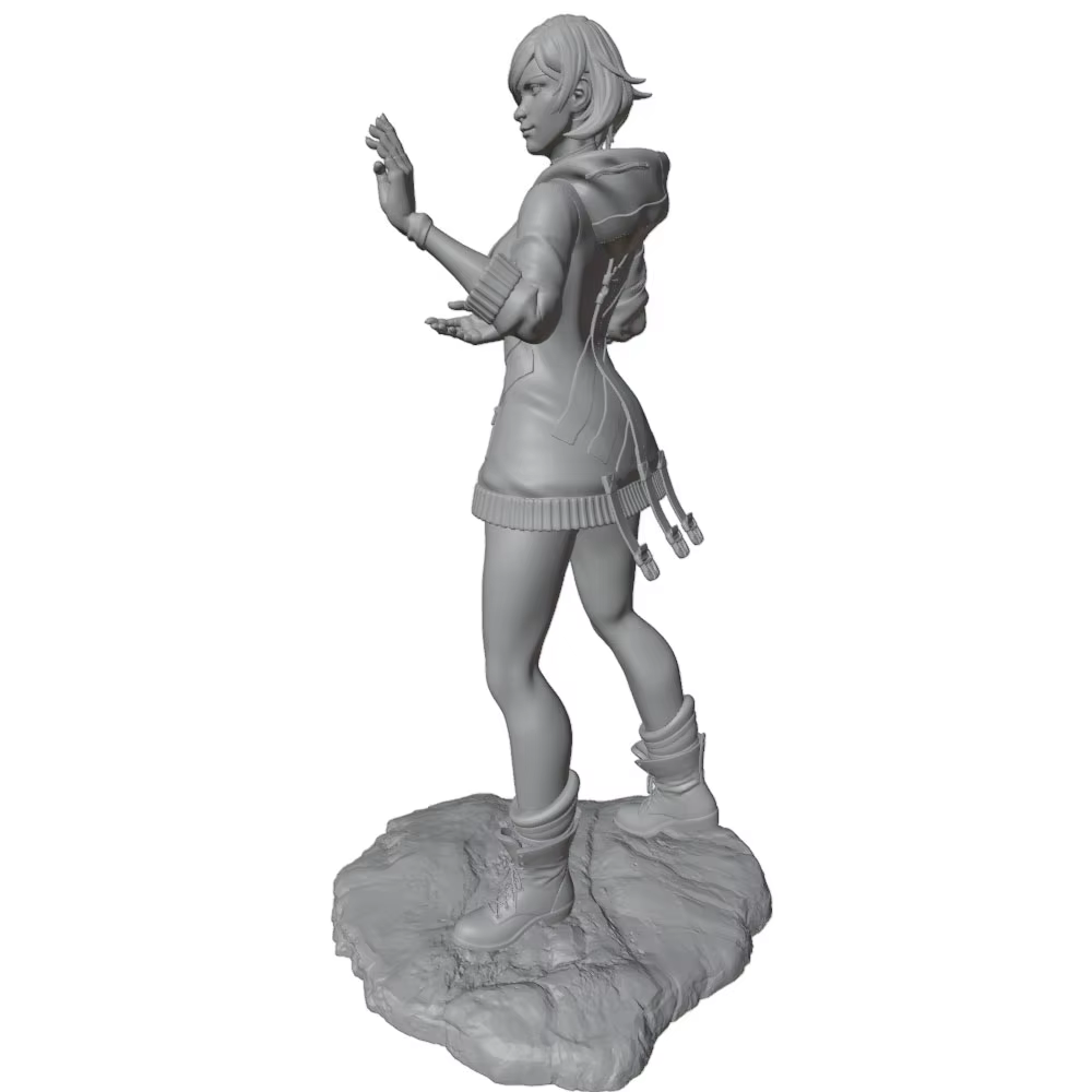 Modelo de resina gris impreso en 3D DIY sin montar ni pintar