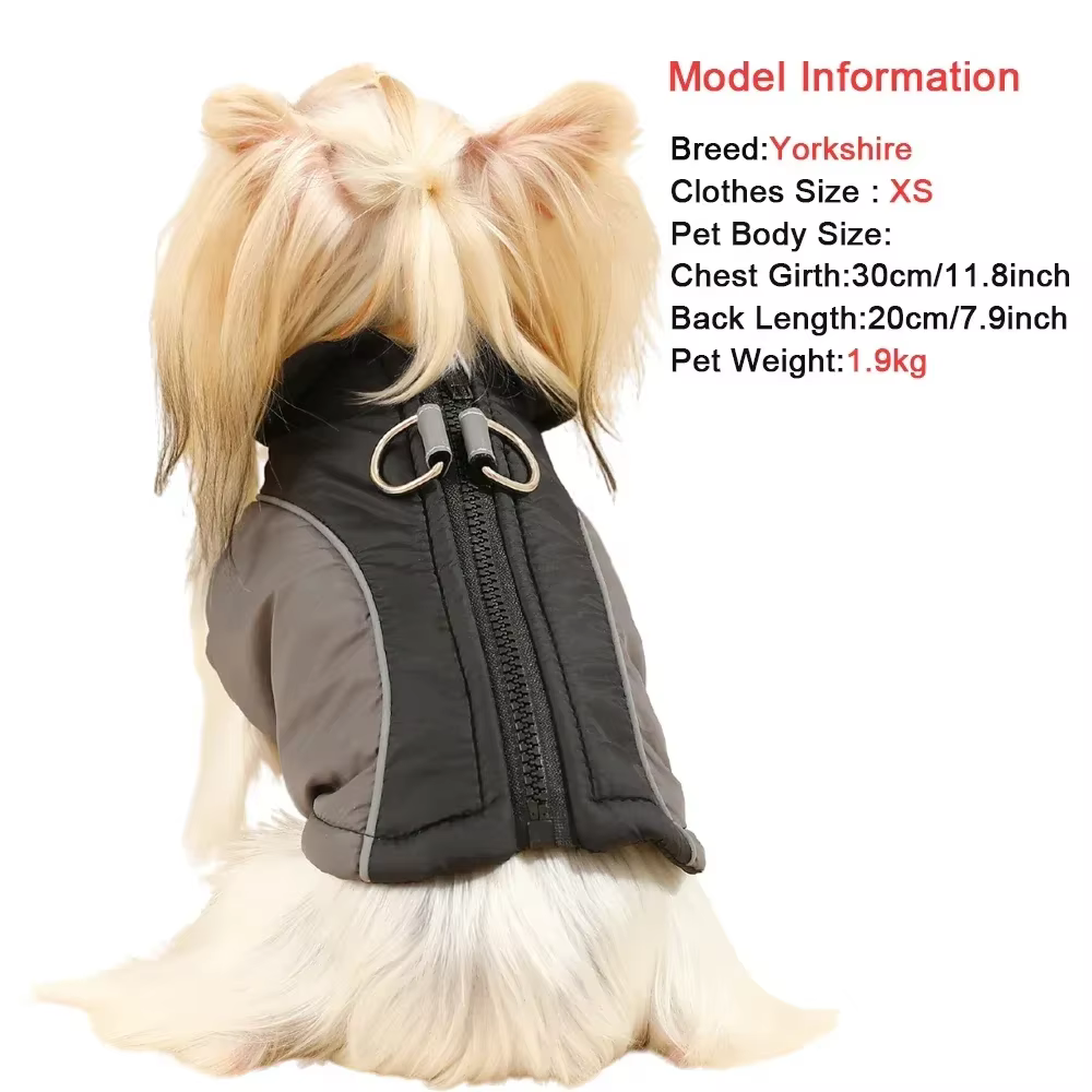 Chaqueta cálida para perros pequeños color rojo