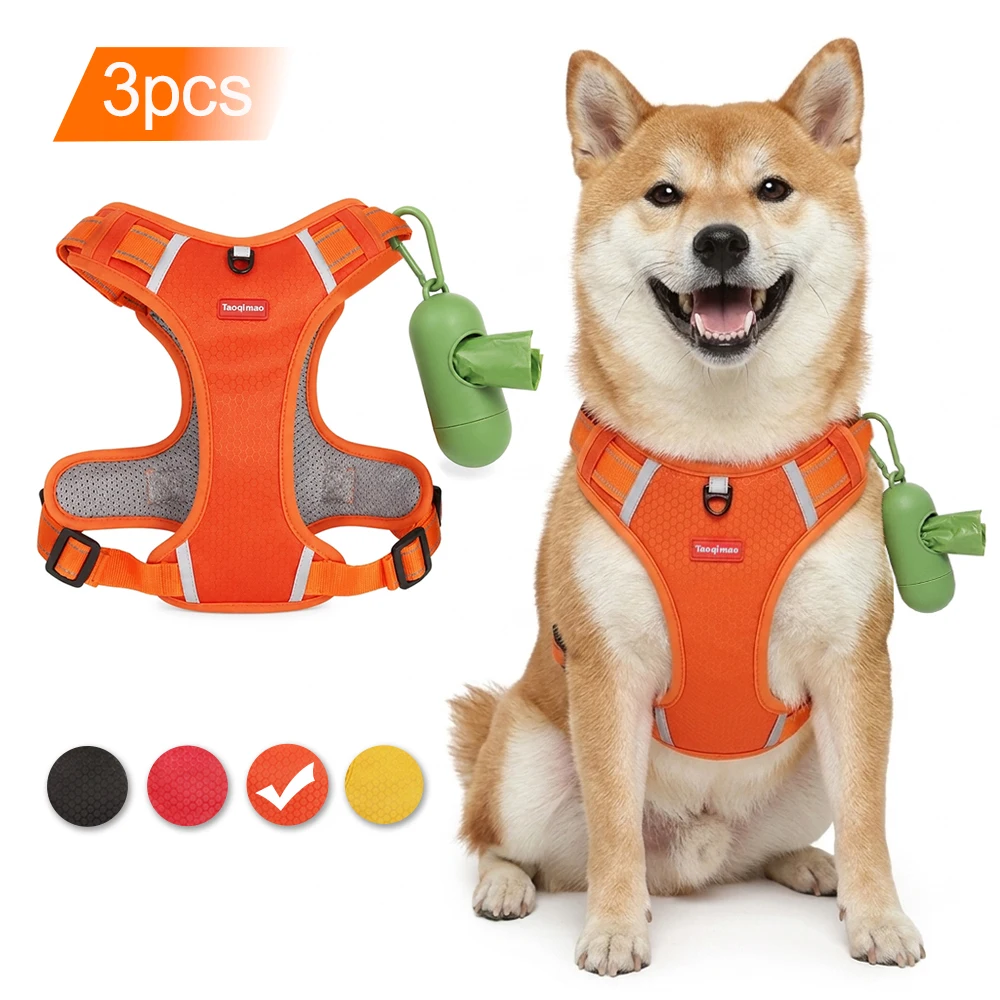 Arnés reflectante para perro pequeño/mediano con dispensador de bolsas - imagen 3