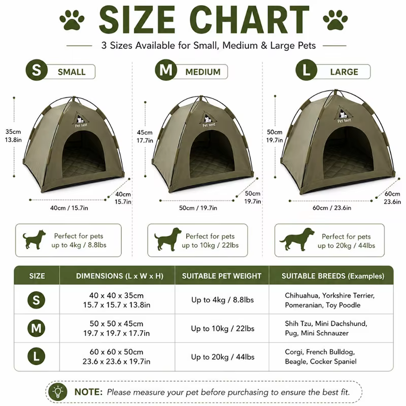 Casa plegable para gatos con diseño de tienda