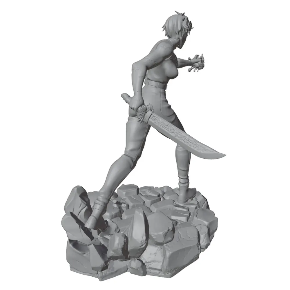 Figura de personaje anime gris impresa en 3D para decoración - imagen 5