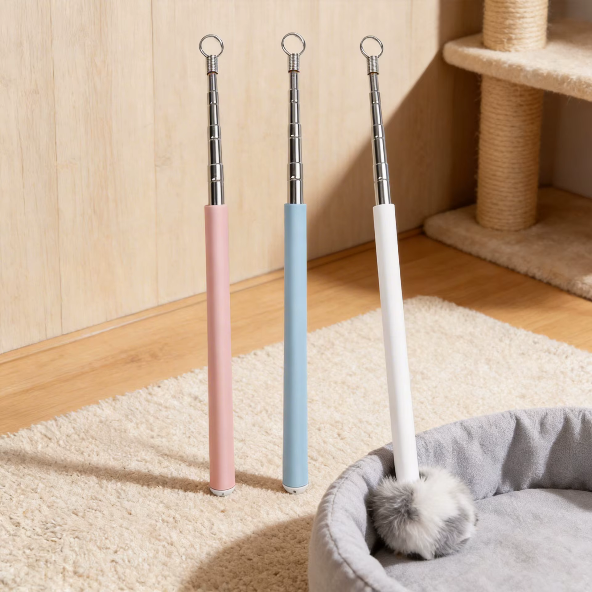 Juguete varita interactiva para gatos con plumas reemplazables - imagen 4