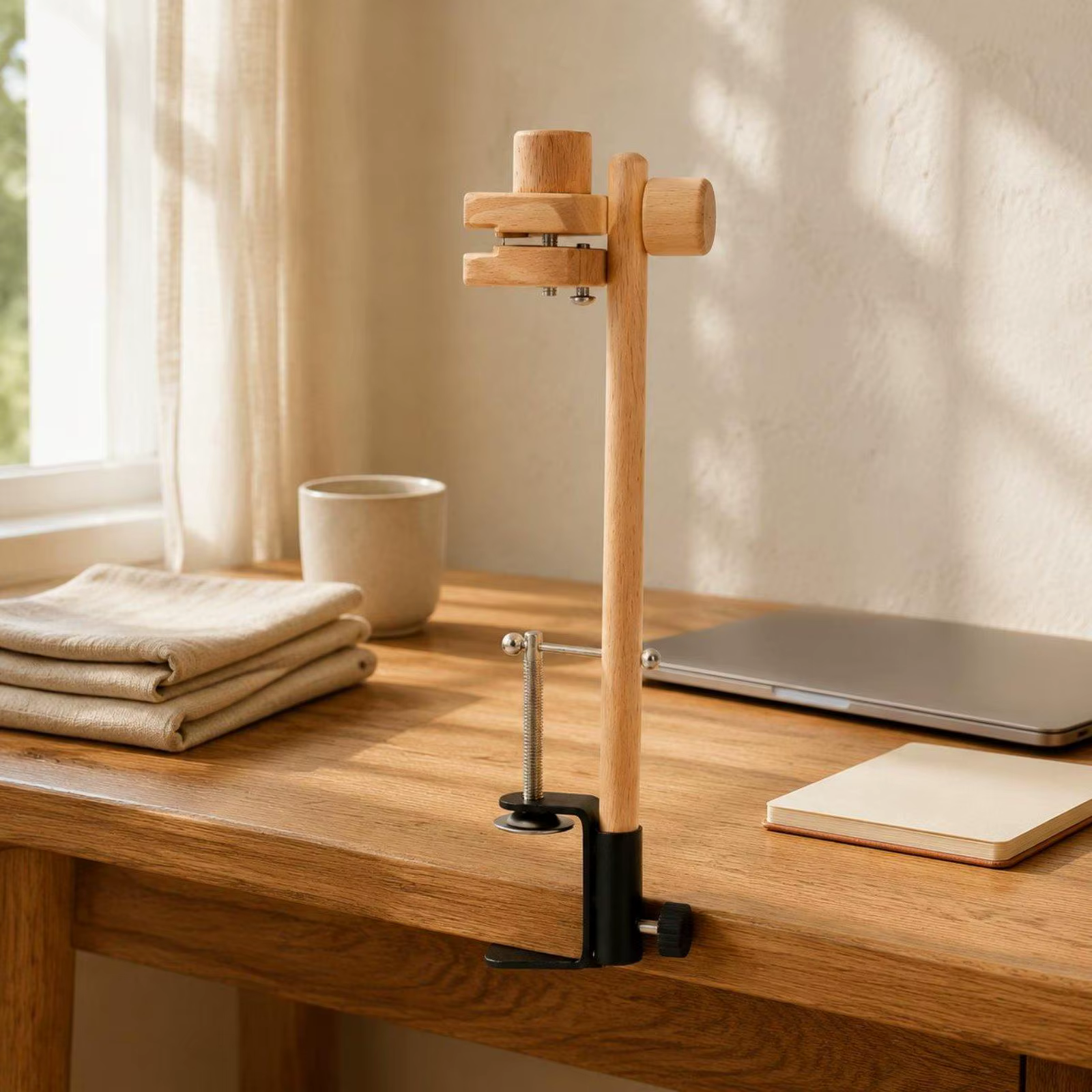 Soporte ajustable bastidor bordado con abrazadera – Aro madera para costura manual - imagen 5