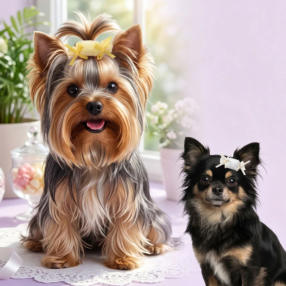 Lazos pastel para perros y gatos con clips metálicos - imagen 3