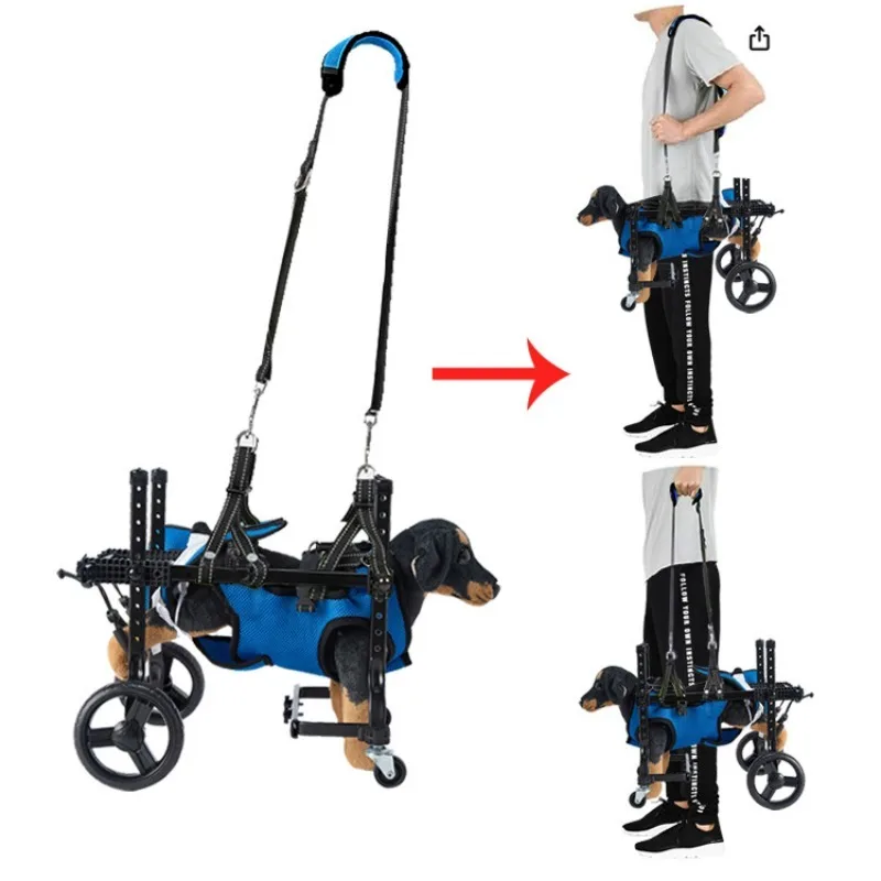 Silla de Ruedas para Perros Ajustable con Bolsa – Apoyo Corporal Completo - imagen 2
