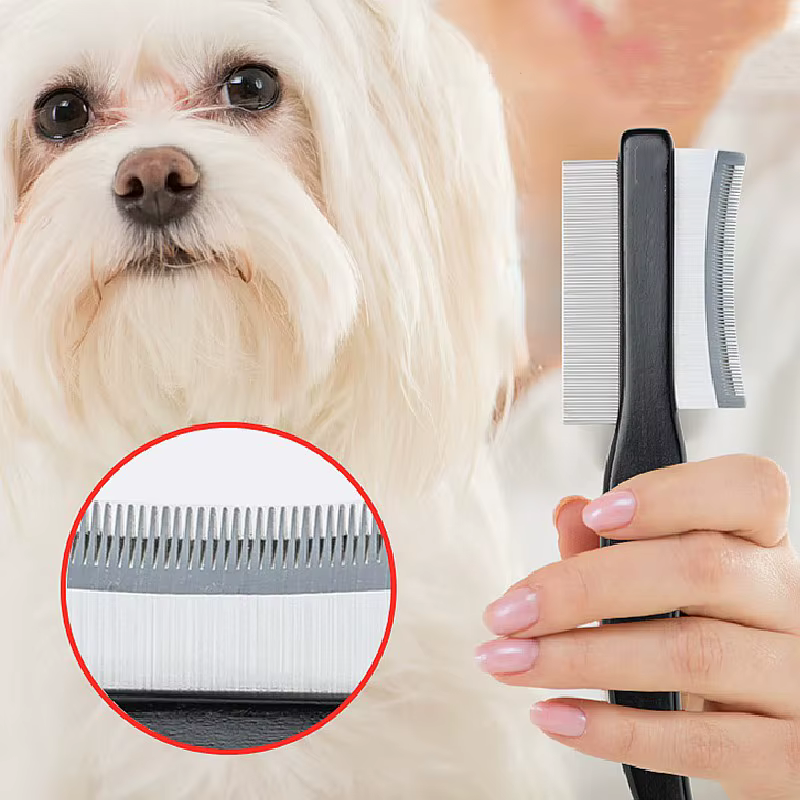 Cepillo doble cara para perros y gatos – Elimina pelo con mango de madera - imagen 4