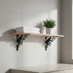 Soportes en Forma de L Decorativos para Estantes – Herrajes Triangulares con Adornos