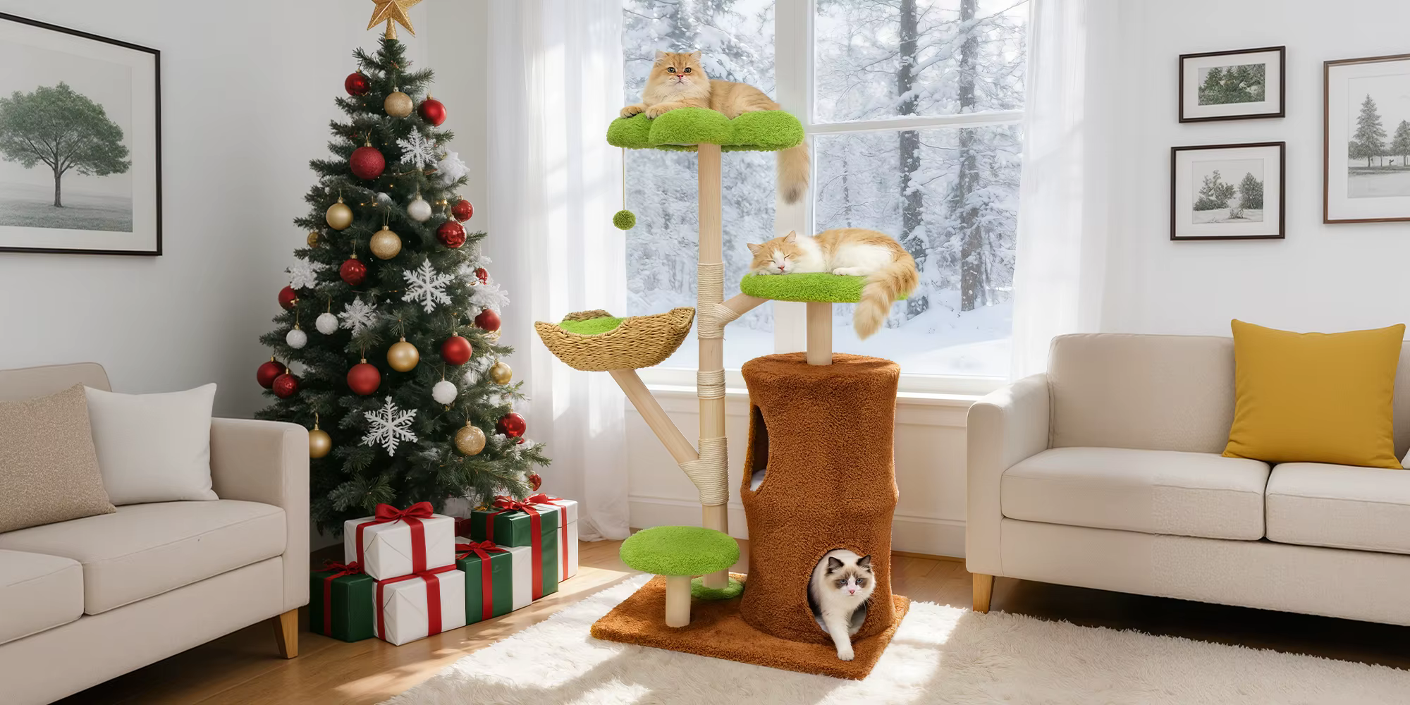 Condominio interior del árbol para gatos
