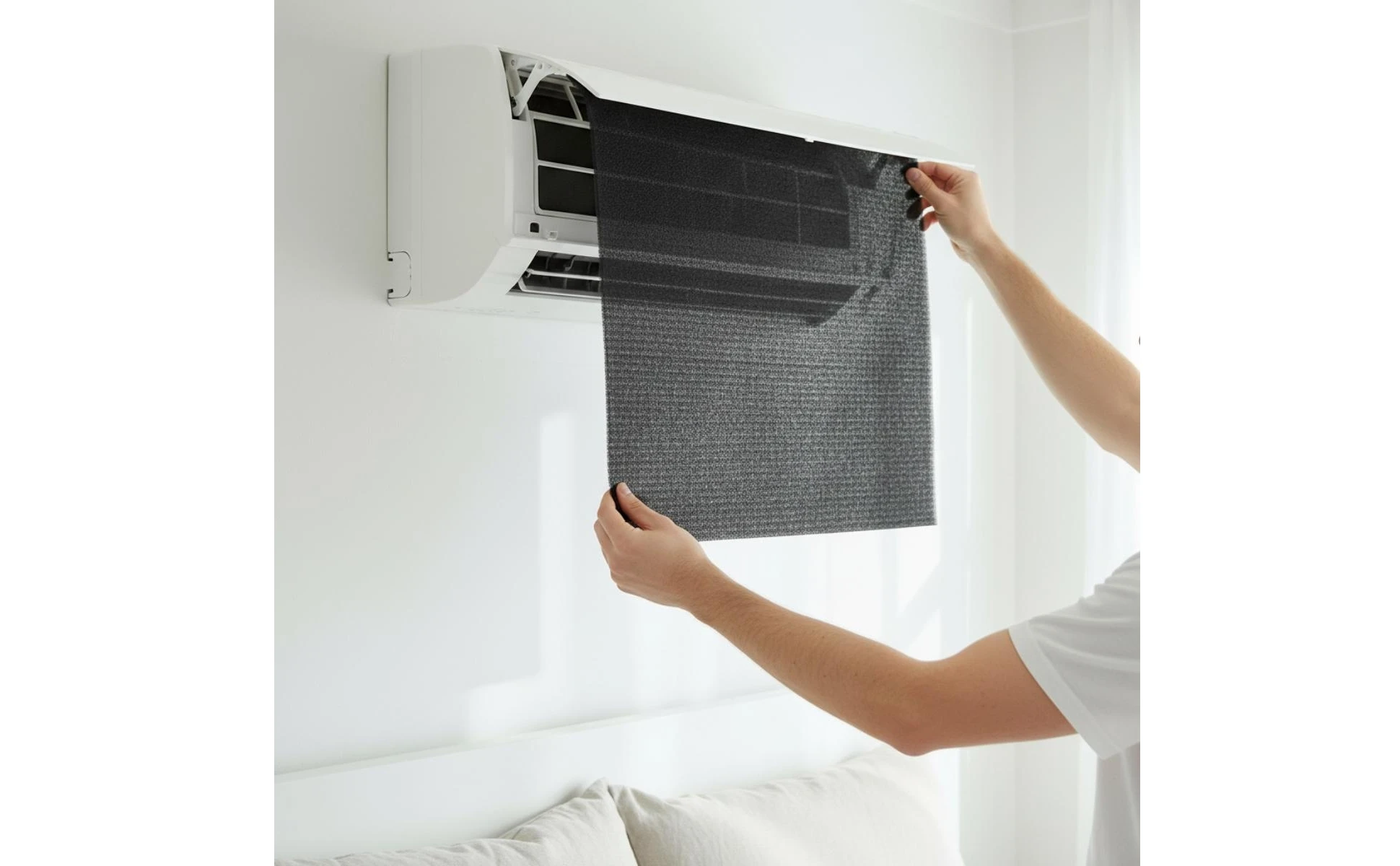 Filtro instalado en rejilla de ventilación