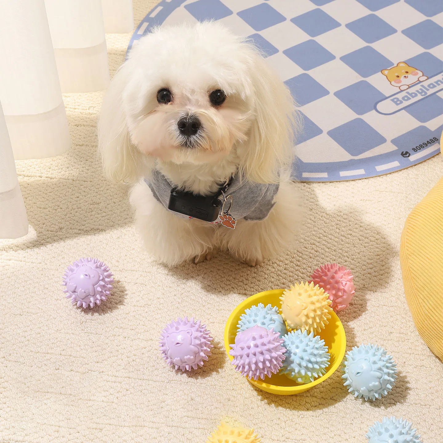 Pelota dental masticable para perros con pinchos - imagen 5