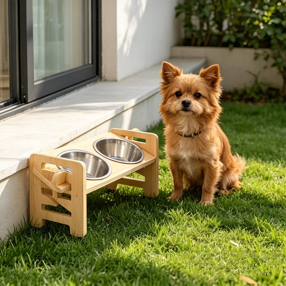 Comedero elevado de acero inoxidable para perros y gatos - imagen 5