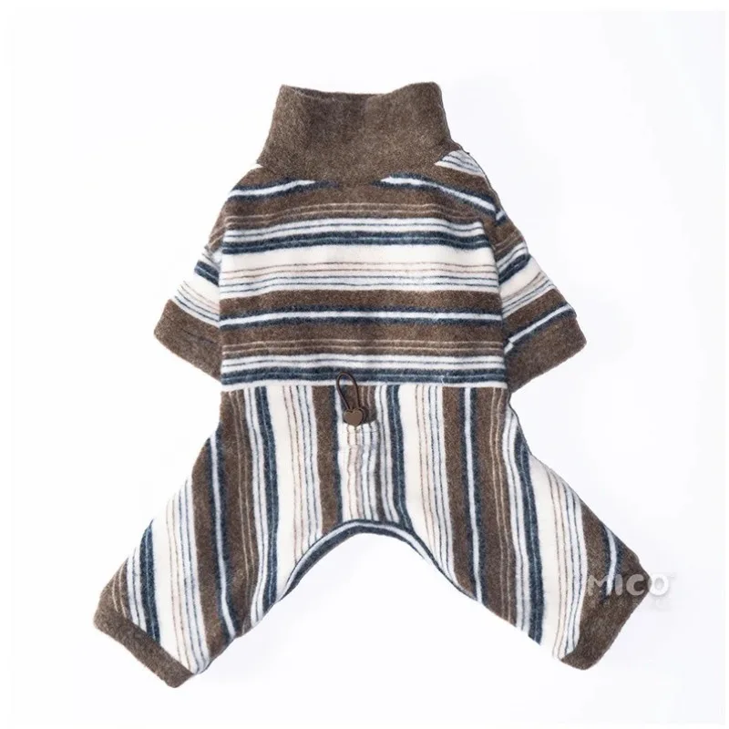 Mono de Invierno para Perros y Gatos – Ropa Cálida a Rayas con Diseño de Schnauzer y Teddy