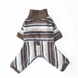 Mono de Invierno para Perros y Gatos – Ropa Cálida a Rayas con Diseño de Schnauzer y Teddy