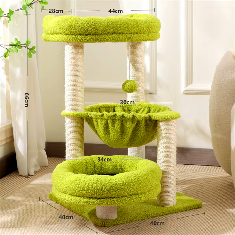 Árbol rascador para gatos de sisal y madera, protege el sofá