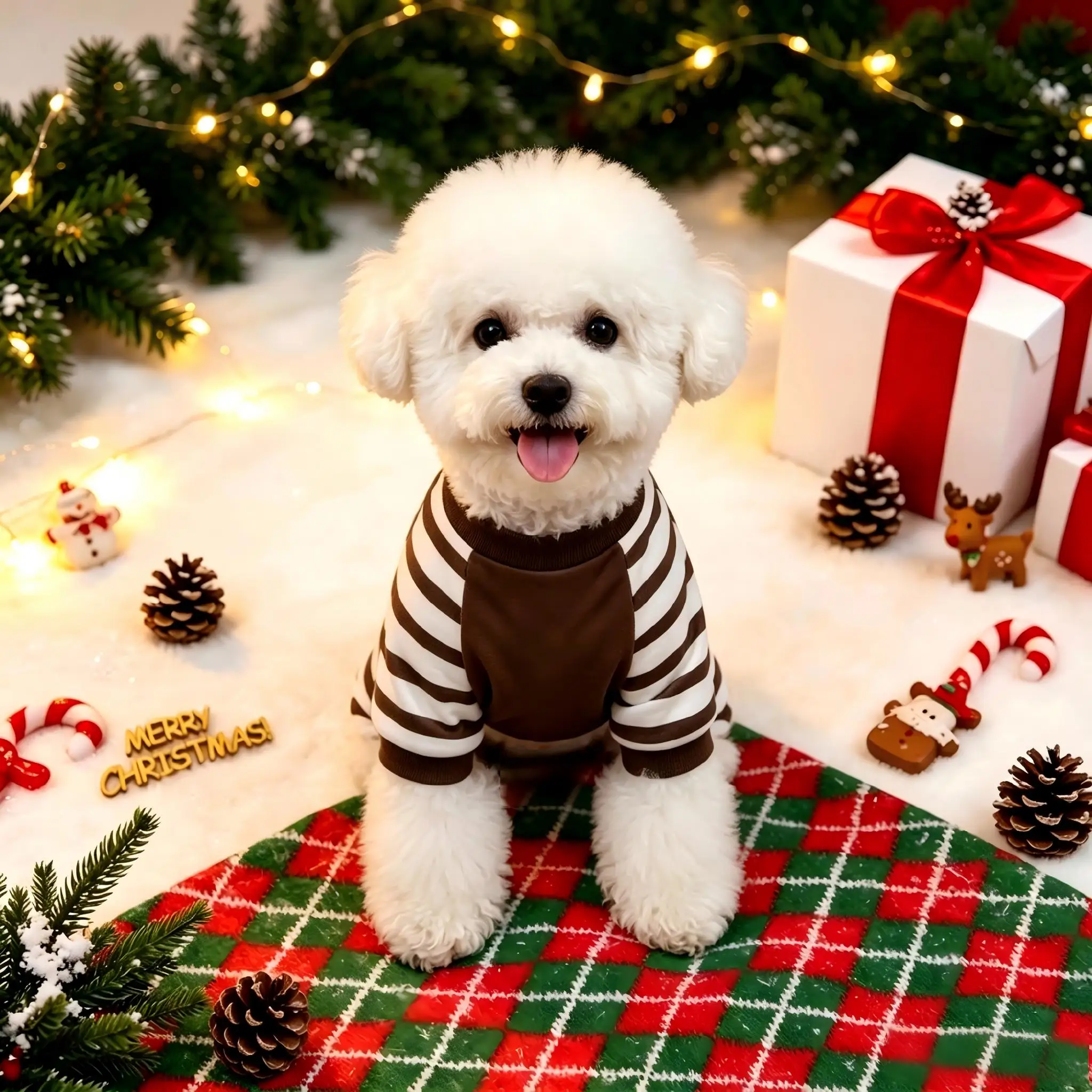 Mono navideño para perro con diseño de pavo - imagen 3