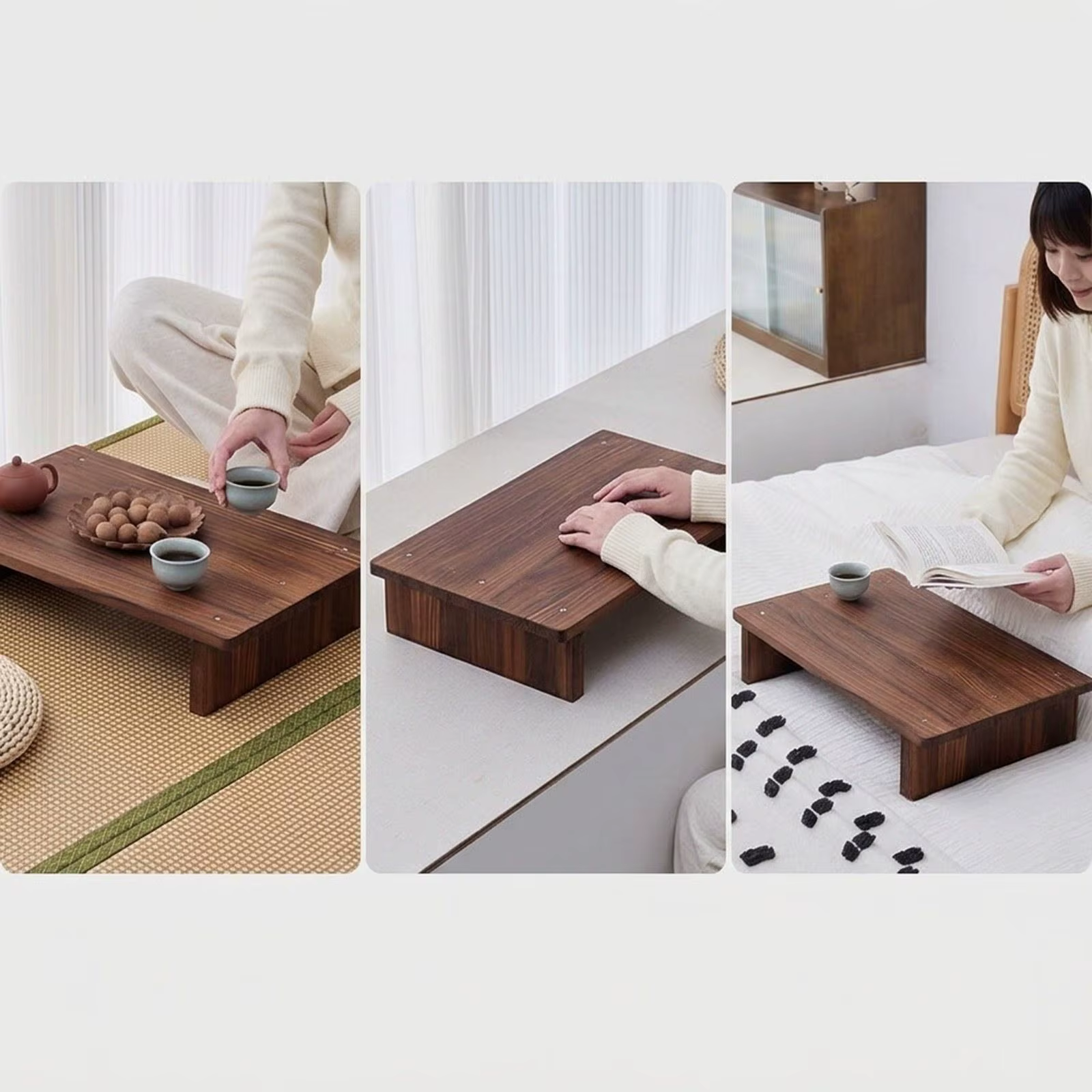 Mesa auxiliar de madera moderna para gatos y perros, centro o lateral