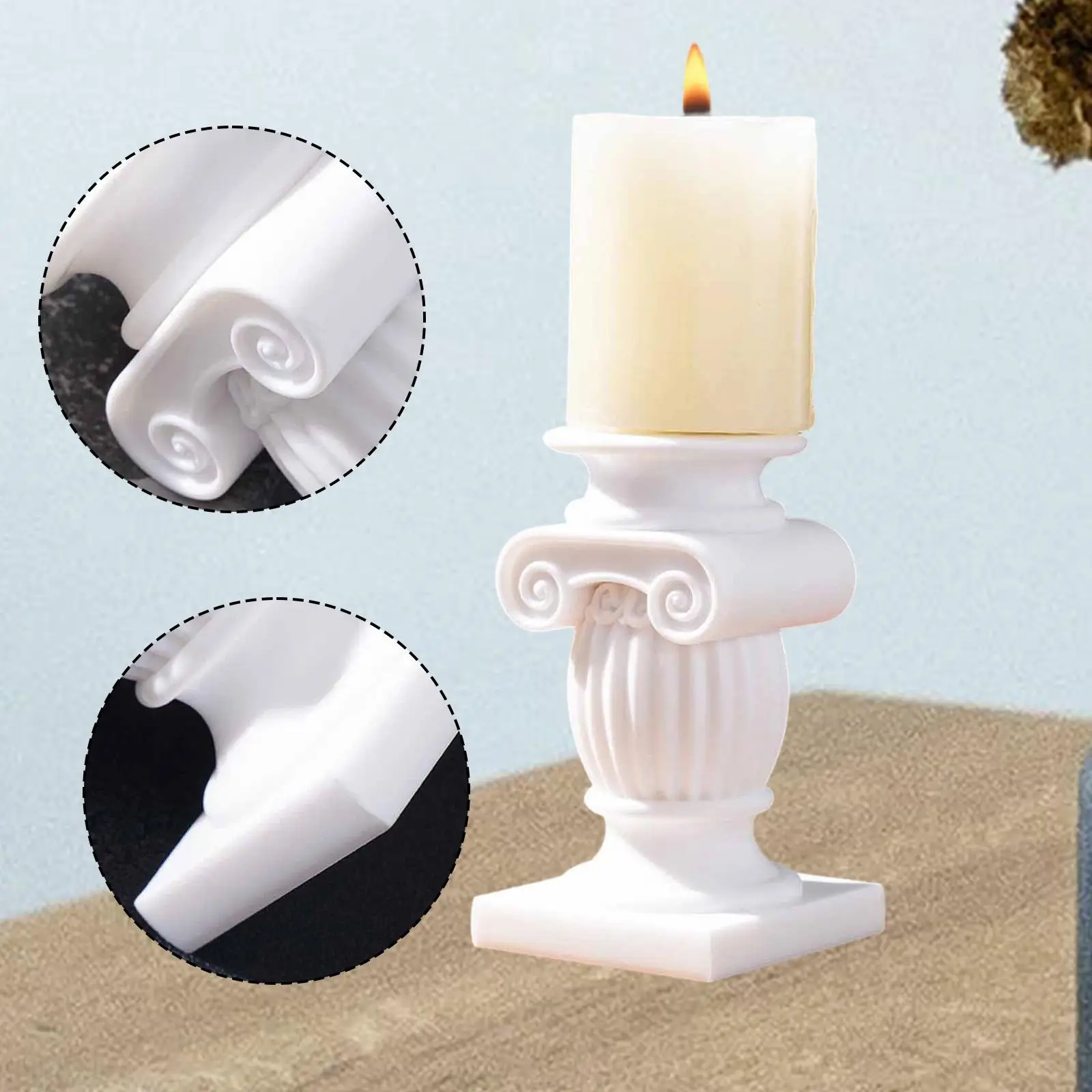 Portavelas Columna Romana Decorativo – Candelabro Elegante para Hogar - imagen 2
