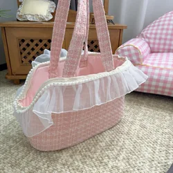 Mochila transportín para gatos con encaje – Bolsa de lana acolchada