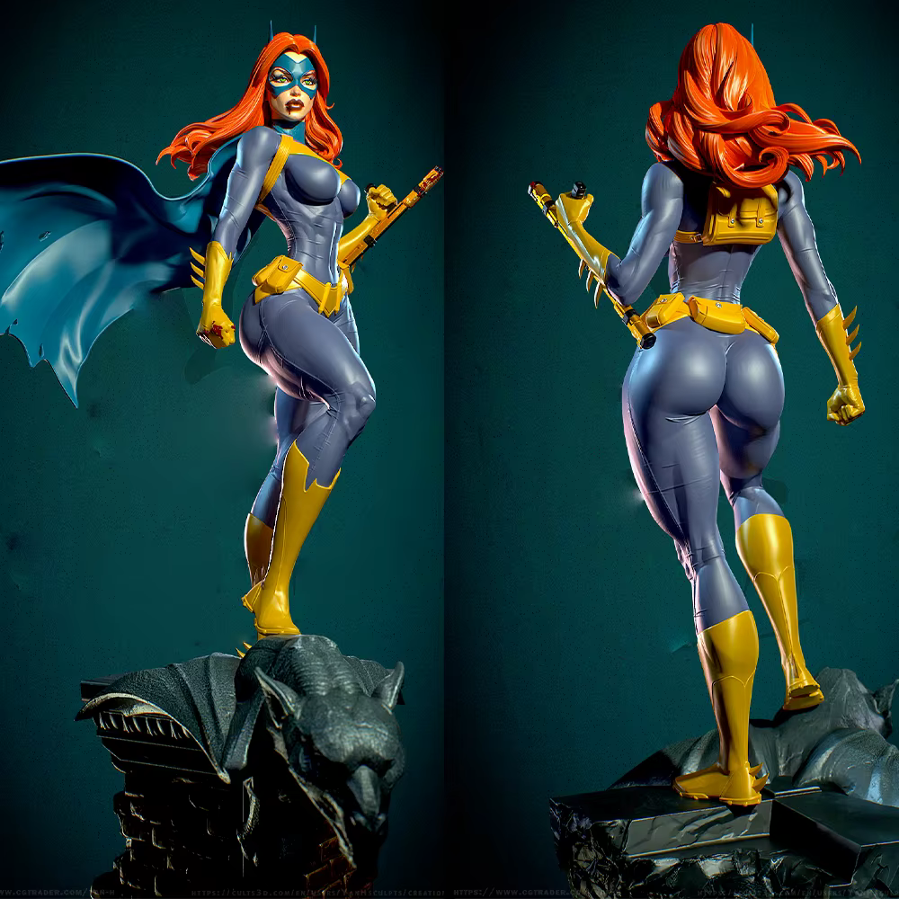 Miniatura figura Anime NSFW impresa en 3D, sin montar y gris - imagen 3