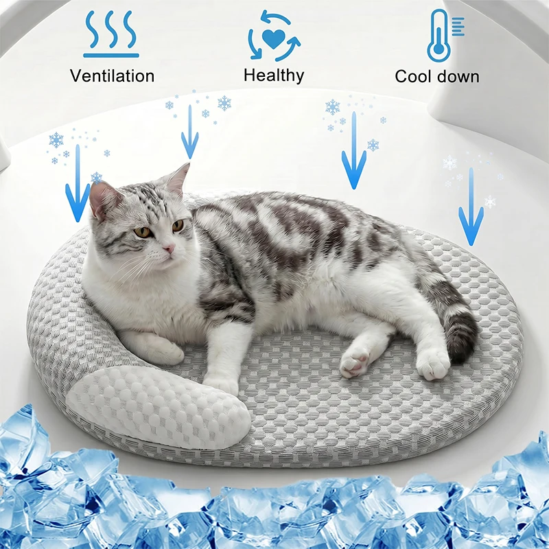 Cama refrescante con diseño de puntos azules