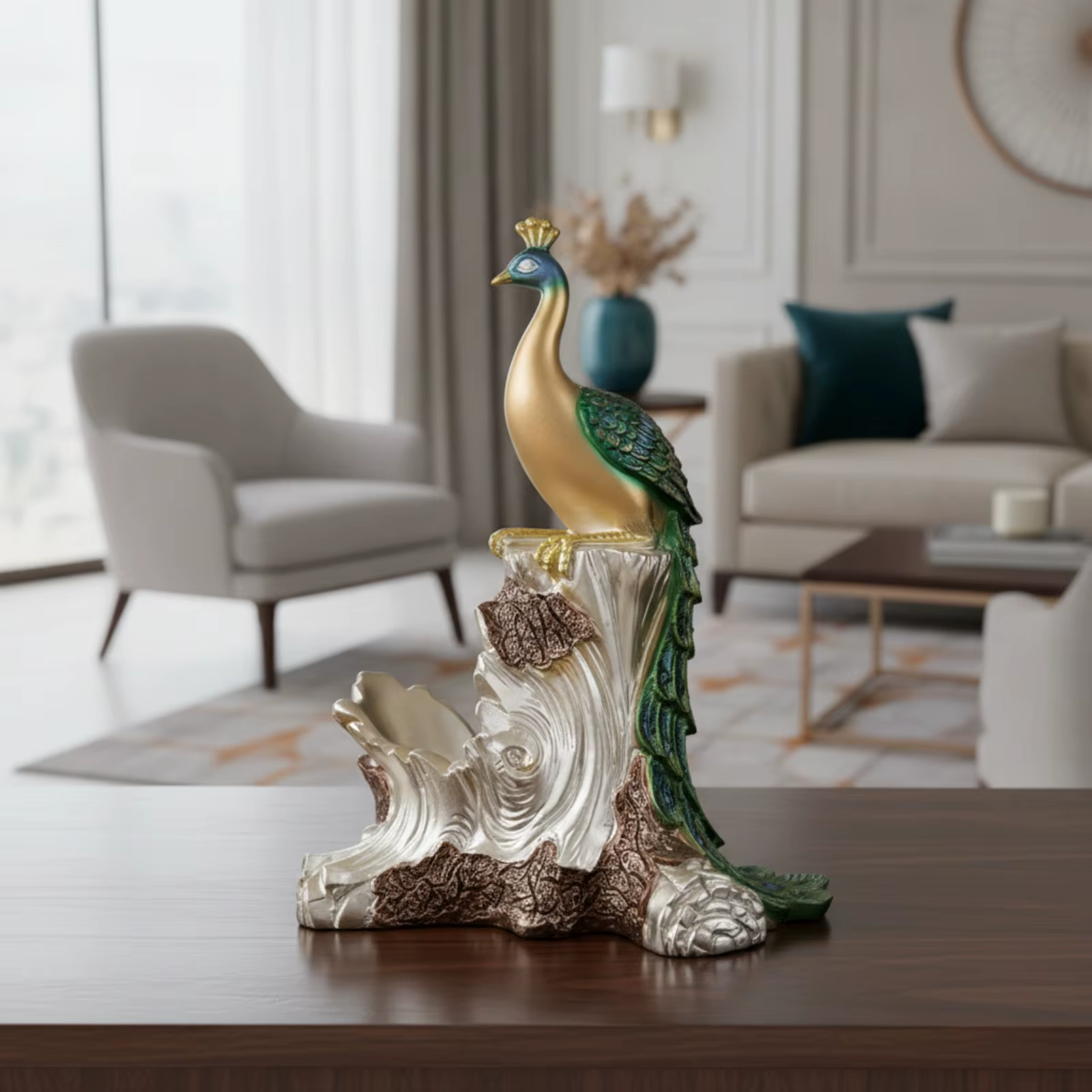Soporte para botellas con pavo real decorativo para comedor - imagen 4