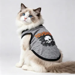 Chaleco punk calavera para gatos Sphynx – Prenda disfraz con motivos skull